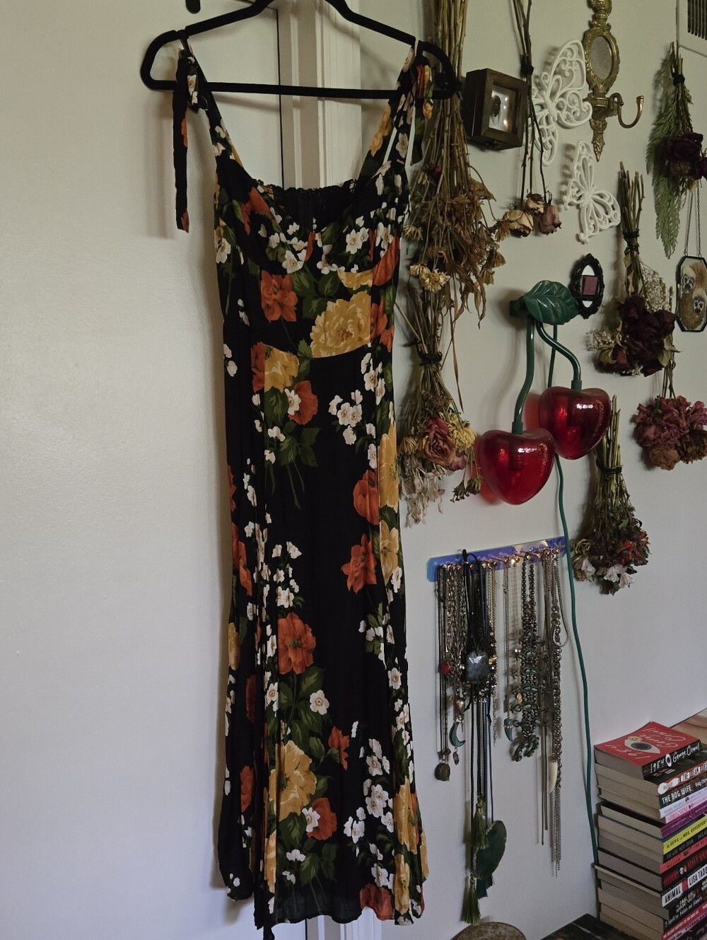 Reformation Nadira Floral Tie Strap Midi Romantic Dress 6